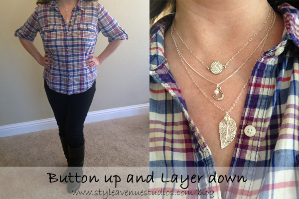 Layer Necklaces, Button up shirt