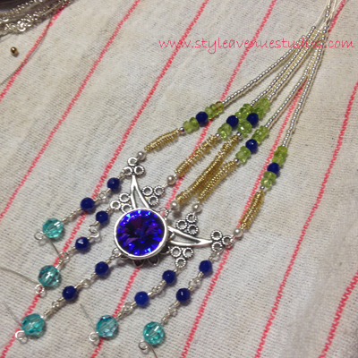 peacock necklace in progress
