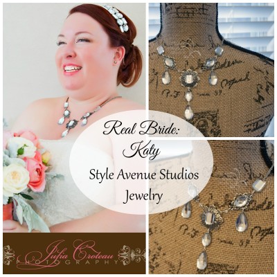 Style Avenue Studios jewelry, real bride, bridal jewelry, reception necklace, statement necklace