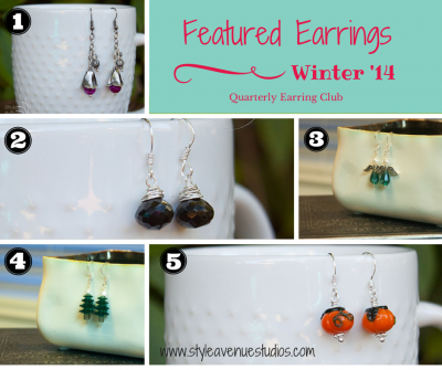 quarterly earring club, Style Avenue Studios, handmade earrings,