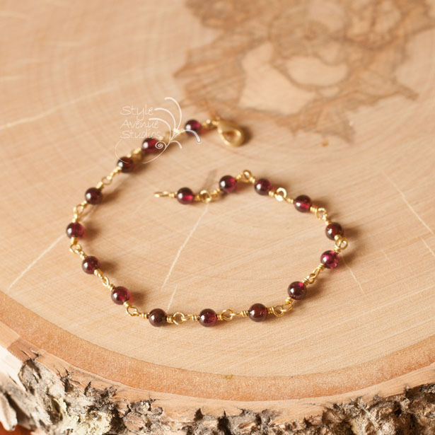 Garnet Bracelet Gold