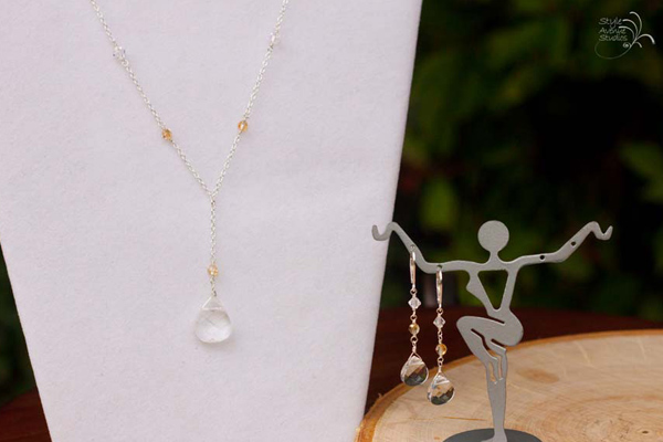 Crystal and Champagne Bridal Jewelry