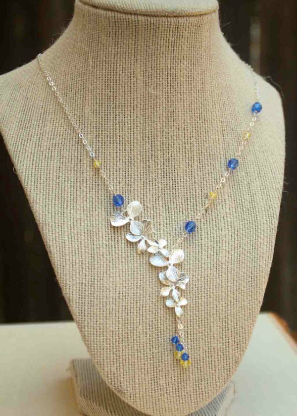 Blue and Yellow Bridesmaid necklace