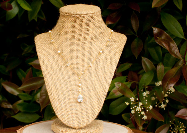 Gold and Crystal Bridal Necklace