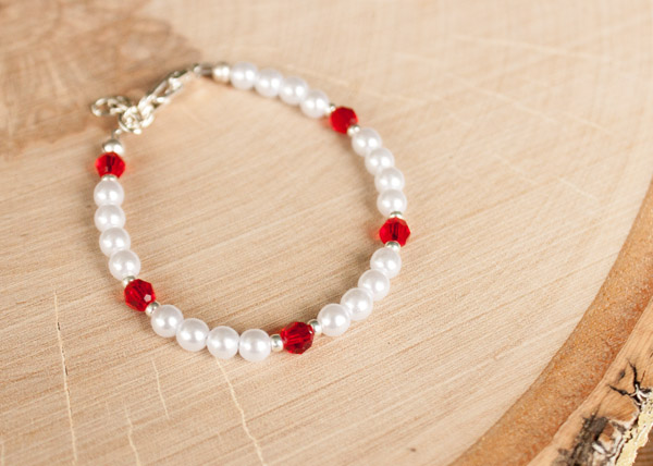 Custom Flower girl bracelet