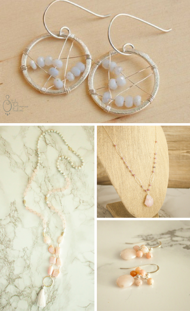 Handmade Opal Necklace Opal Earrings