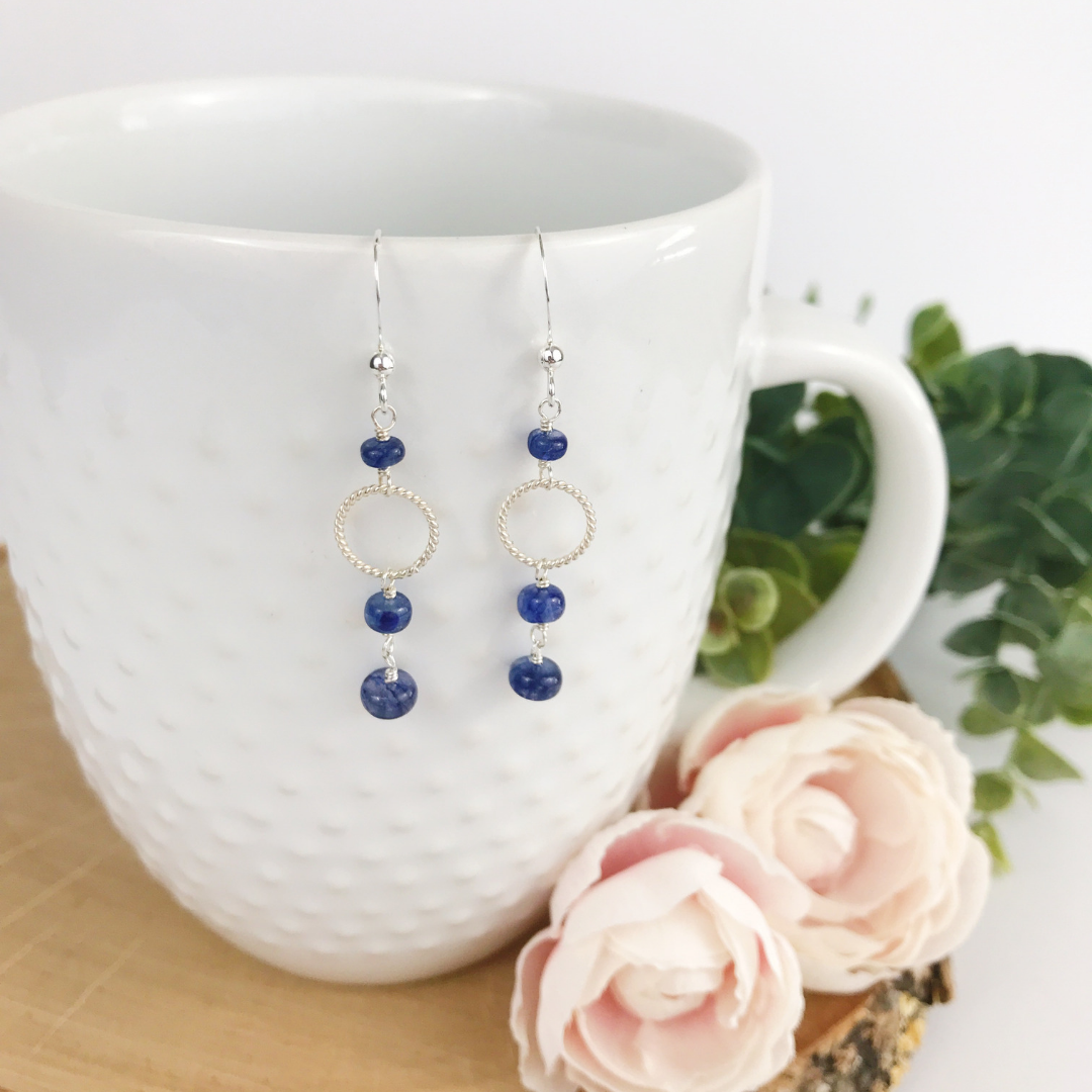 sapphire drop earrings
