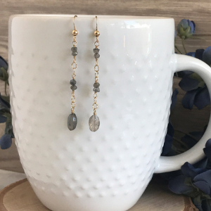 Labadorite and gold earrings
