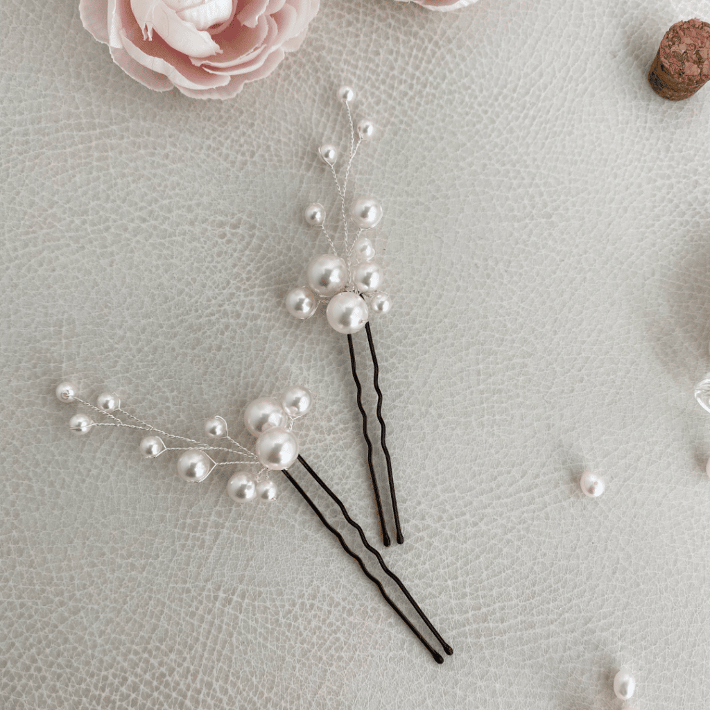Bridal Pearl Hair Pins Graduated in size Baby Breathe style